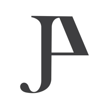 Yaratıcı soyut pijama logosu tasarımı. Bağlı harf jp logosu tasarımı.