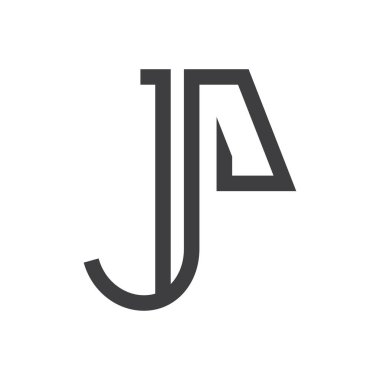 Yaratıcı soyut pijama logosu tasarımı. Bağlı harf jp logosu tasarımı.