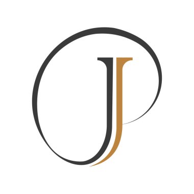 Yaratıcı soyut pijama logosu tasarımı. Bağlı harf jp logosu tasarımı.