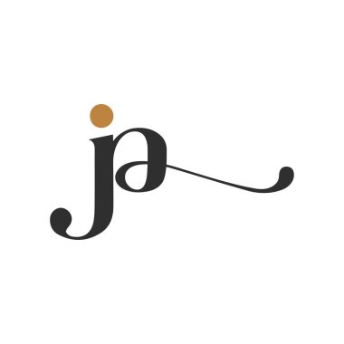 Yaratıcı soyut pijama logosu tasarımı. Bağlı harf jp logosu tasarımı.