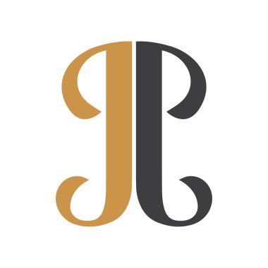 İlk olarak jp harfli logo vektör şablonu tasarımı. Yaratıcı soyut pijama logosu tasarımı. Bağlı harf pijama logosu tasarımı.