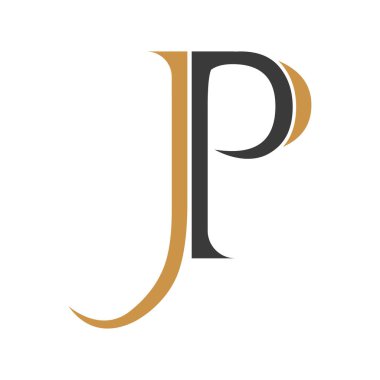 İlk olarak jp harfli logo vektör şablonu tasarımı. Bağlı harfli pijama logosu tasarımı. Basit jp vektör şablonu.
