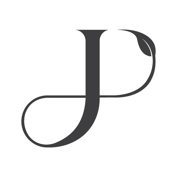 創造的な抽象的な手紙Pjロゴデザイン リンクレター Jpロゴデザイン — ストックベクタ