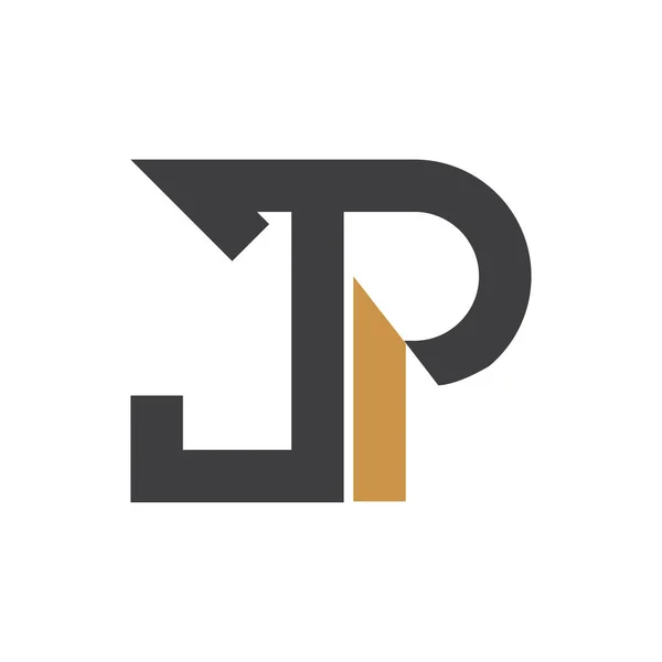 創造的な現代的なビジネスタイポグラフィベクトルテンプレートと初期のJpの手紙のロゴ 創造的な抽象的な手紙Pjのロゴデザイン — ストックベクタ