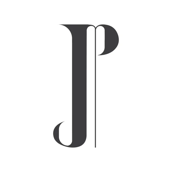 初期のJp文字ロゴベクトルデザイン 創造的な抽象的な手紙Pjロゴデザイン リンク文字 Logo Design — ストックベクタ