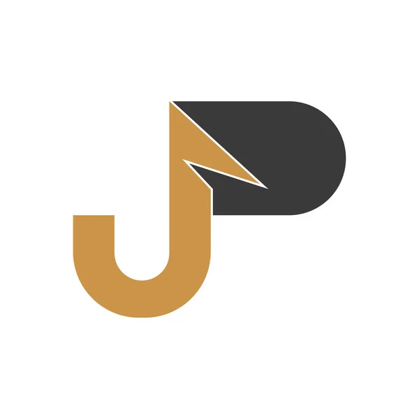 初始Jp字母标识向量模板设计 链接字母Pj标志设计 简单的Jp向量模板 — 图库矢量图片
