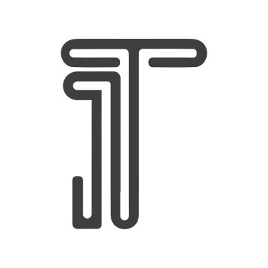 İlk TJ harfi logo vektör şablonu tasarımı. Yaratıcı soyut harf jT logo tasarımı. Bağlı harf jt logo tasarımı.