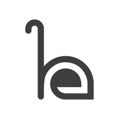 HE, EH, Soyut ilk monogram harf logosu tasarımı