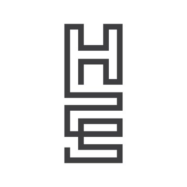 HE, EH, Soyut ilk monogram harf logosu tasarımı