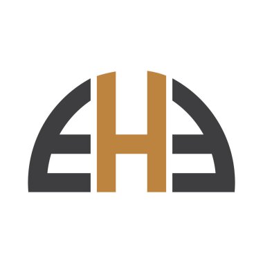 Alfabe harfleri. Baş harfleri: He, EH, E ve H logosu.