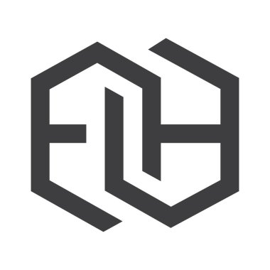 Alfabe harfleri. Baş harfleri: He, EH, E ve H logosu.