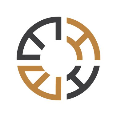 Alfabe harfleri. Baş harfleri: He, EH, E ve H logosu.