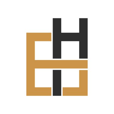 Alfabe harfleri. Baş harfleri: He, EH, E ve H logosu.