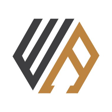 Alphabet letters monogram icon logo of WA AW