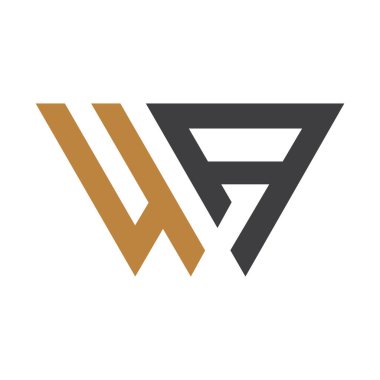 Alphabet letters monogram icon logo of WA AW