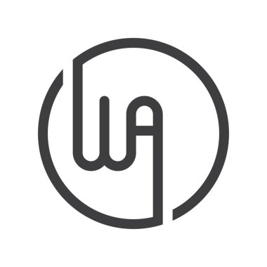 Alphabet letters monogram icon logo of WA AW
