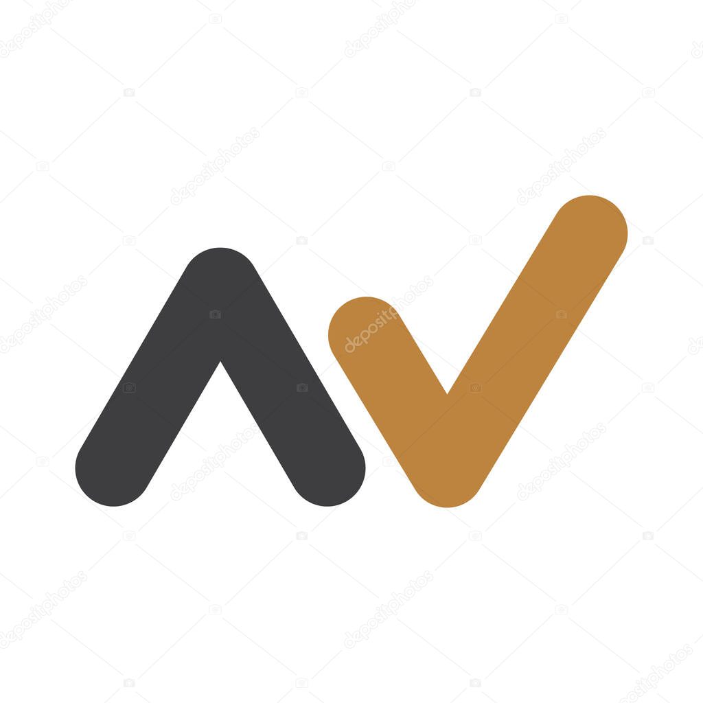 Alphabet letters monogram icon logo of WA AW