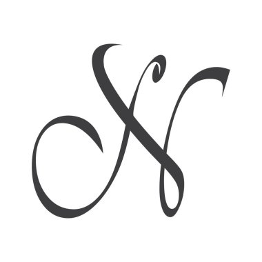 Alphabet letters Initials Monogram logo NS, SN, S and N