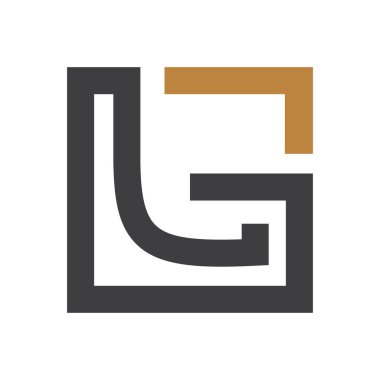 Alfabe harfleri Baş harfleri Monogram logosu GL LG