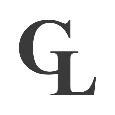 Alfabe harfleri Baş harfleri Monogram logosu GL LG