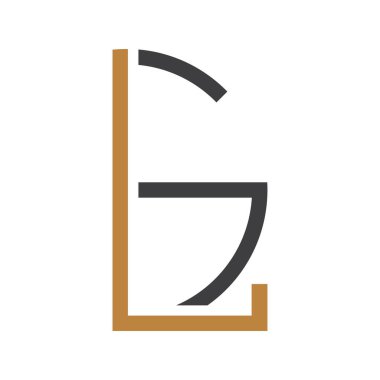 Alfabe harfleri Baş harfleri Monogram logosu GL, LG, G ve L