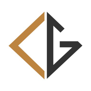 Alfabe harfleri Baş harfleri Monogram logosu GL, LG, G ve L