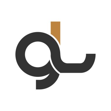 Alfabe harfleri Baş harfleri Monogram logosu GL, LG, G ve L