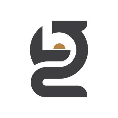 Alfabe harfleri Baş harfleri Monogram logosu GL, LG, G ve L