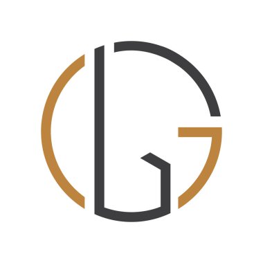 Alfabe harfleri Baş harfleri Monogram logosu GL, LG, G ve L