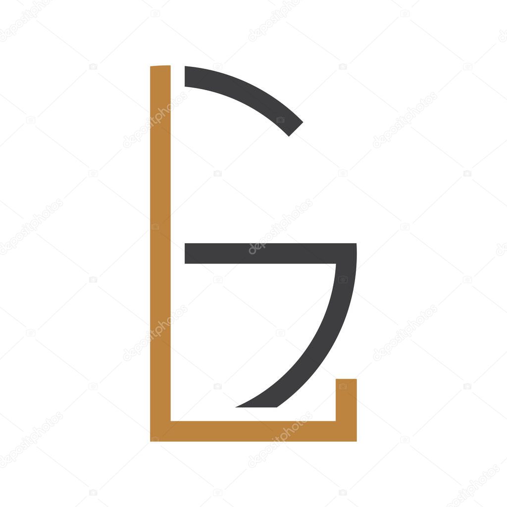 Alphabet letters Initials Monogram logo GL, LG, G and L
