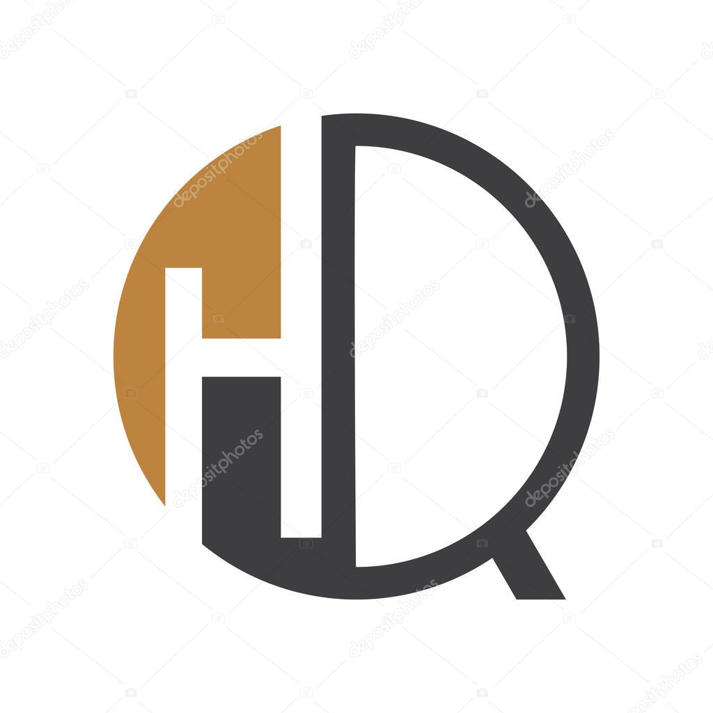 QH, HQ, Q AND H Abstract initial monogram letter alphabet logo design