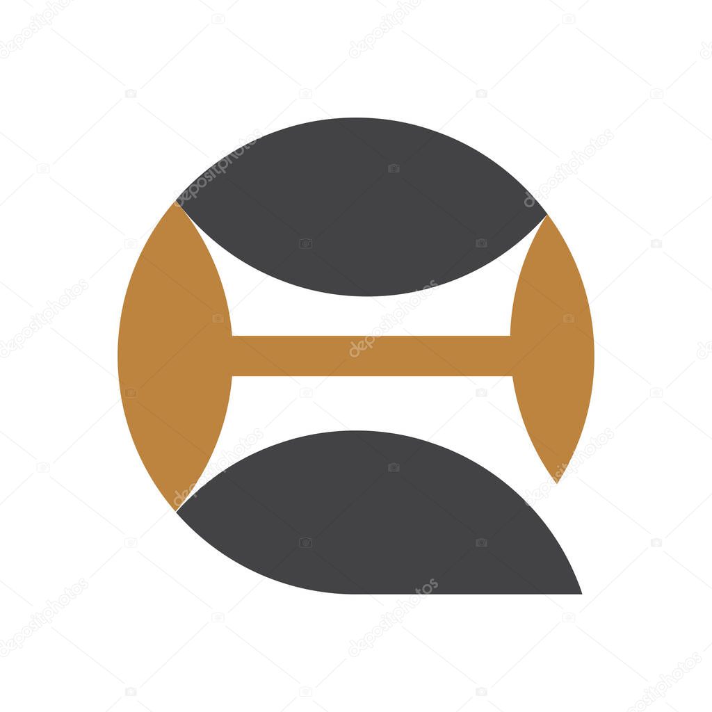 QH, HQ, Abstract initial monogram letter alphabet logo design