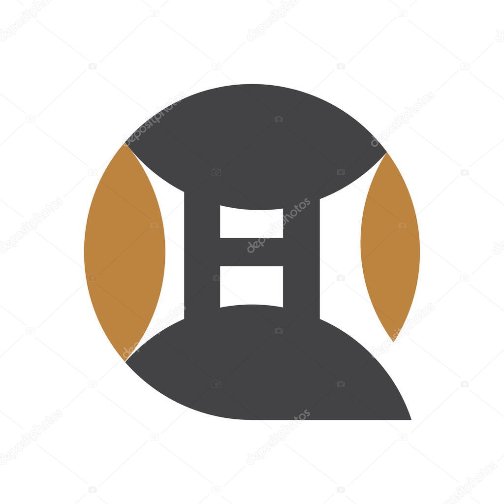Alphabet letters Initials Monogram logo QH, HQ, H and Q