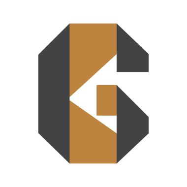 KG, GK, G ve K Soyut ilk monogram harf logosu tasarımı