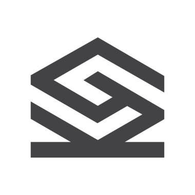 KG, GK, G ve K Soyut ilk monogram harf logosu tasarımı