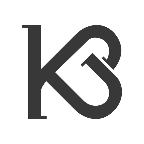 Kアブストラクト初期モノグラム文字アルファベットロゴデザイン — ストックベクタ