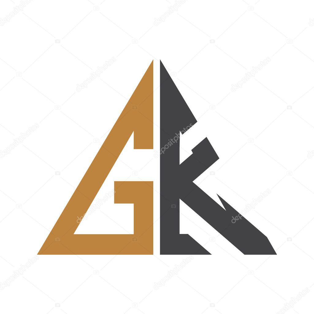 KG, GK, G AND K Abstract initial monogram letter alphabet logo design
