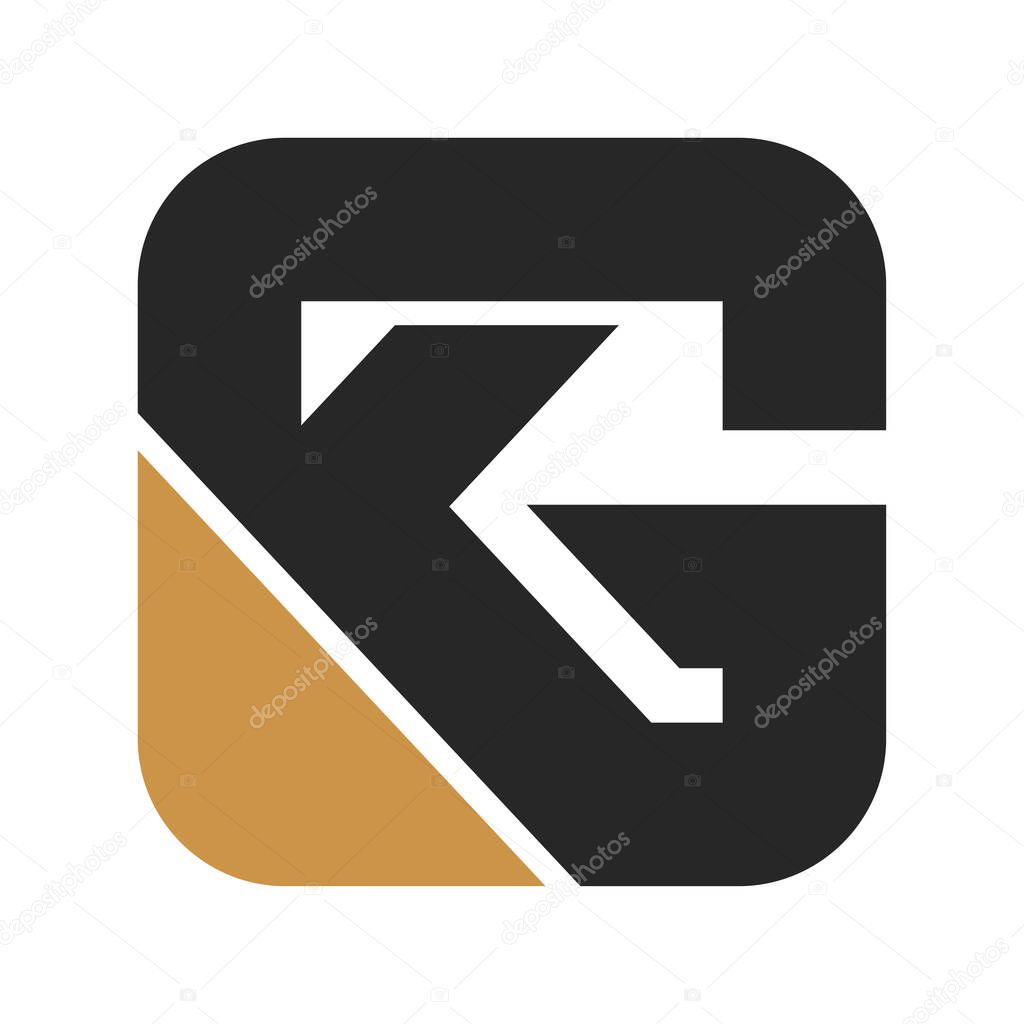 KG, GK, G AND K Abstract initial monogram letter alphabet logo design