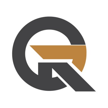 QR, RQ, Q ve R Soyut ilk harfli alfabe logosu tasarımı