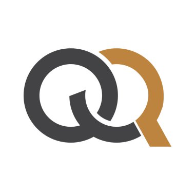 QR, RQ, Q ve R Soyut ilk harfli alfabe logosu tasarımı