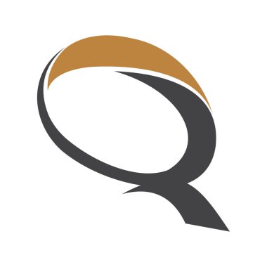 QR, RQ, Q ve R Soyut ilk harfli alfabe logosu tasarımı