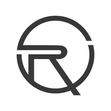 QR, RQ, Q ve R Soyut ilk harfli alfabe logosu tasarımı