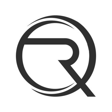QR, RQ, Q ve R Soyut ilk harfli alfabe logosu tasarımı