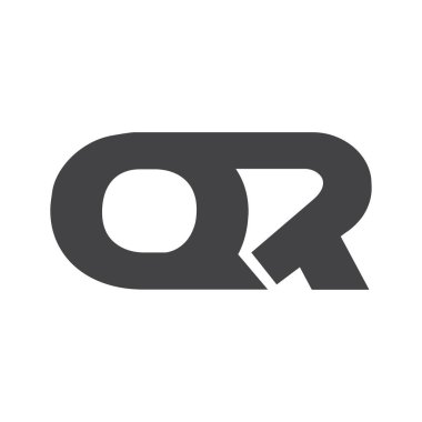 QR, RQ, Q ve R Soyut ilk harfli alfabe logosu tasarımı