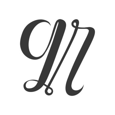 QR, RQ, Q ve R Soyut ilk harfli alfabe logosu tasarımı