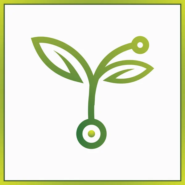 在地下播种种子 符号长出树苗 带有根系矢量图解的绿色植物萌芽 — 图库矢量图片