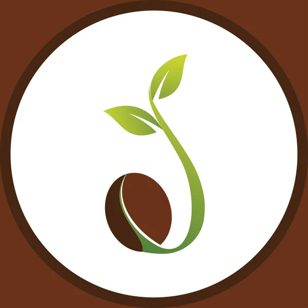 Magcsírát Ültetek Földbe Szimbólum Facsemete Zöld Friss Növényi Hajtás Gyökérvektoros — Stock Vector