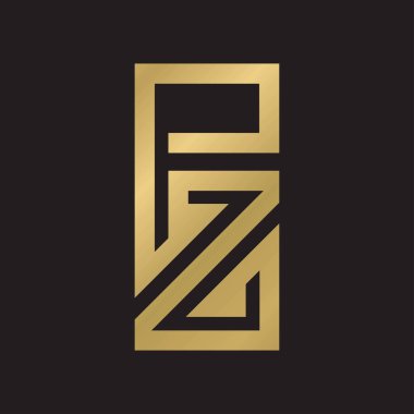 ZP, PZ, P ve Z soyut ilk harfli alfabe logosu tasarımı