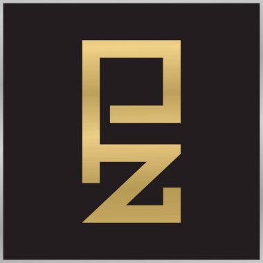 ZP, PZ, P ve Z soyut ilk harfli alfabe logosu tasarımı