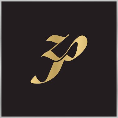 ZP, PZ, P ve Z soyut ilk harfli alfabe logosu tasarımı